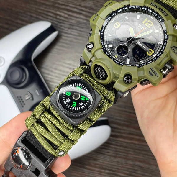 Чоловічий годинник Skmei 1155BNAG Army Green фото 6