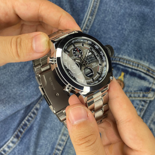 Чоловічий годинник Skmei 1515SI Silver фото 3