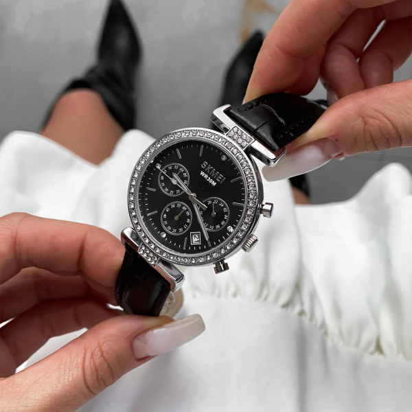 Жіночий годинник Skmei 2089SIBK Silver-Black фото 4
