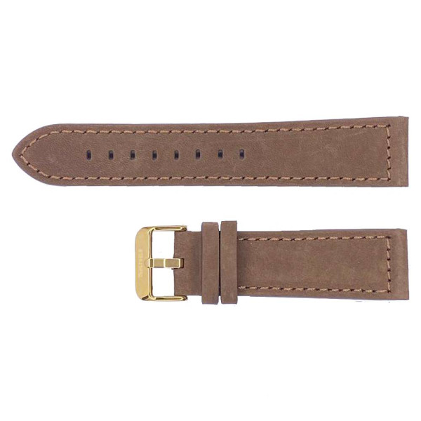 Ремешок для часов 22 мм Нубук Коричневый-Золото фото 1