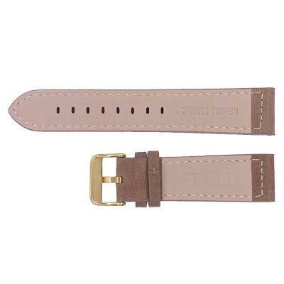 Ремешок для часов 22 мм Нубук Коричневый-Золото