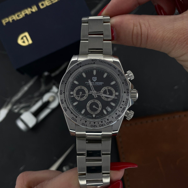 Чоловічий годинник Pagani Design PD-1727 Silver-Black фото 14