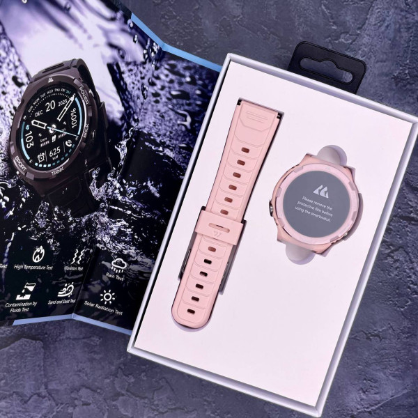 Спортивные Умные Часы с Компасом Kospet Tank S1 Pink + Спортивные Режимы, Водозащита, Звонки, Пульсометр фото 19