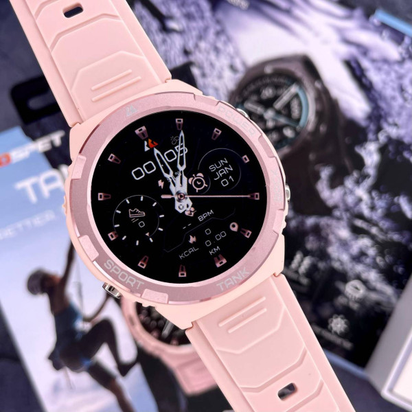 Спортивний Розумний Годинник з Компасом Kospet Tank S1 Pink + Спортивні Режими, Водозахист, Дзвінки, Пульсометр фото 21