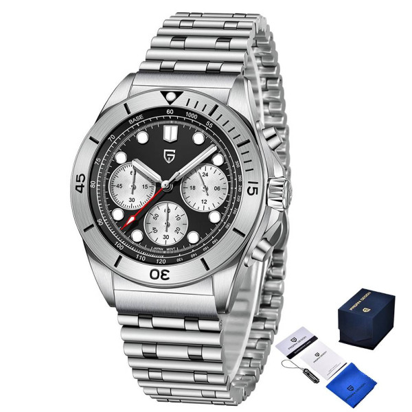 Мужские часы Pagani Design PD-1705-1 Silver-Black Steel фото 1