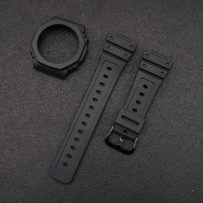 Ремінець + безель (рант) для Casio G-Shock GA-2100 Black BK