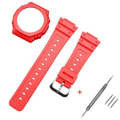 Ремешок + безель (рант) для Casio G-Shock GA-2100 Red SI