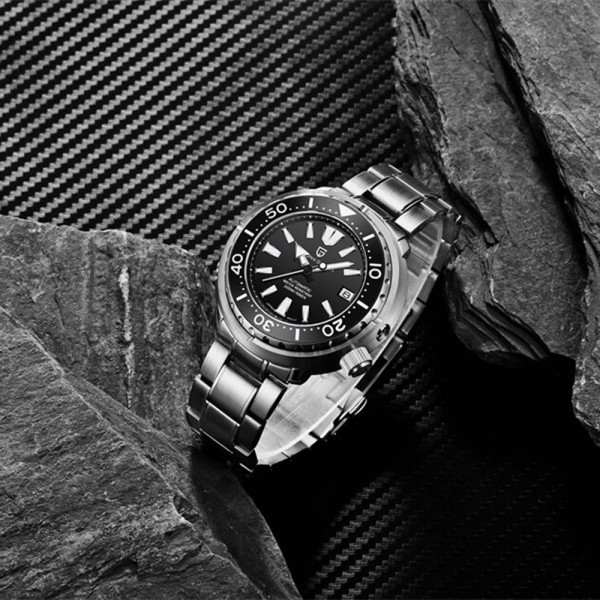 Мужские часы Pagani Design PD-1695 Silver-Black Steel фото 5