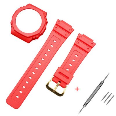Ремешок + безель (рант) для Casio G-Shock GA-2100 Red GD