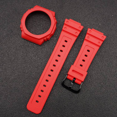 Ремінець + безель (рант) для Casio G-Shock GA-2100/GA-2110 Red Black