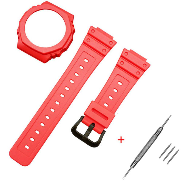 Ремінець + безель (рант) для Casio G-Shock GA-2100/GA-2110 Red Black фото 1