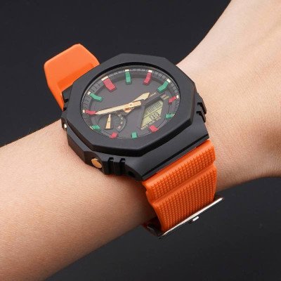 Ремешок для Casio G-Shock GM-2100 B Orange BK