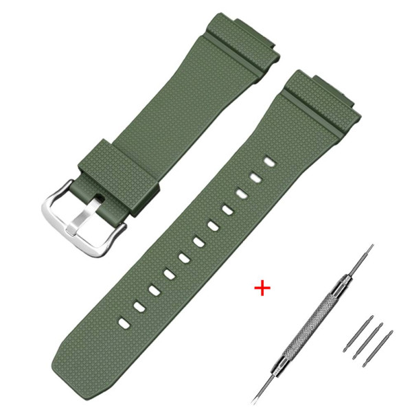 Ремешок для Casio G-Shock GM-2100 GA2100/2110 Army Green Silver фото 1