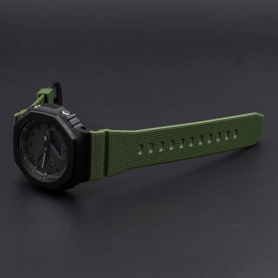 Ремешок для Casio G-Shock GM-2100 GA2100/2110 Army Green Silver