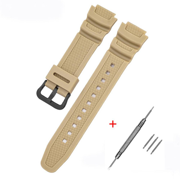 Ремешок для Casio G-Shock W-S200H/215/216H/735H/800H, SGW-300H/400H/500H, AQ-S800W/S810W, AE-1000W/ Khaki BK фото 1