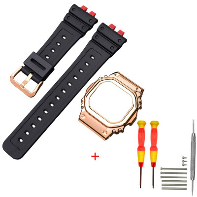 Ремешок + безель (рант) для Casio G-Shock GMW-B5000 Red-Black RG