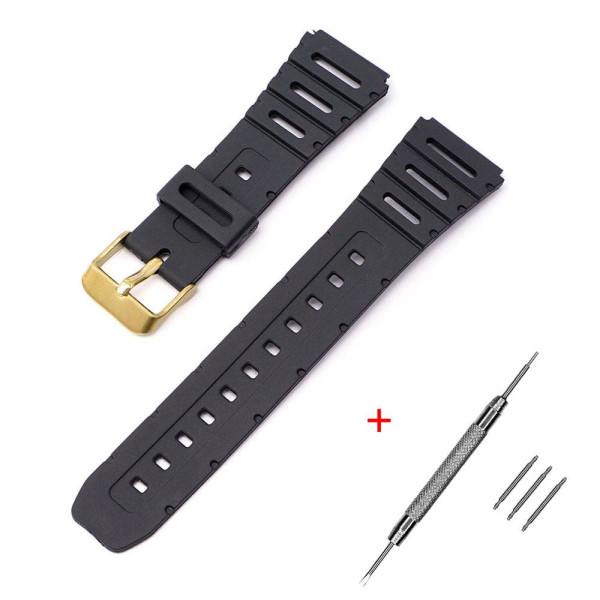 Ремешок для Casio F91W 18mm Black GD фото 1