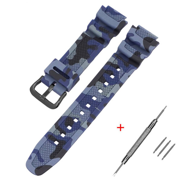 Ремешок для Casio G-Shock AQ-S800/AE-1200 Camo Dark Blue BK фото 1