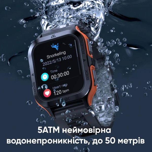 Спортивний Розумний Годинник Kospet Tank M2 Orange + Спортивні Режими, Водозахист, Дзвінки фото 16