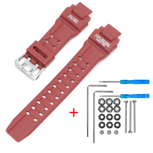 Ремінець для Casio G-Shock GW-A1000/GW-4000/GA-1000 Red Silver фото 1