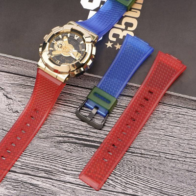 Ремешок для Casio G-Shock GA-100/110 Transl-Red-Blue SI