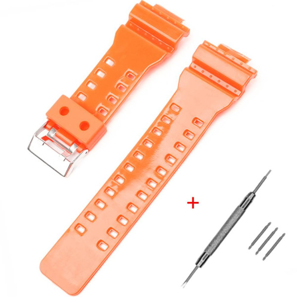 Ремінець для Casio G-Shock GA-100/110 Orange-Glossy SI фото 1