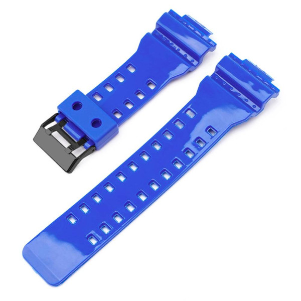 Ремешок для Casio G-Shock GA-100/110/120 Blue-Glossy BK фото 3