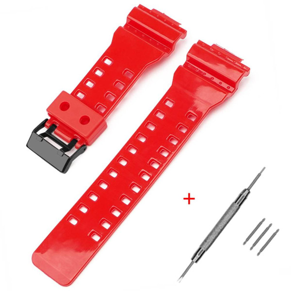 Ремінець для Casio G-Shock GA-100/110/120 Red-Glossy BK фото 1