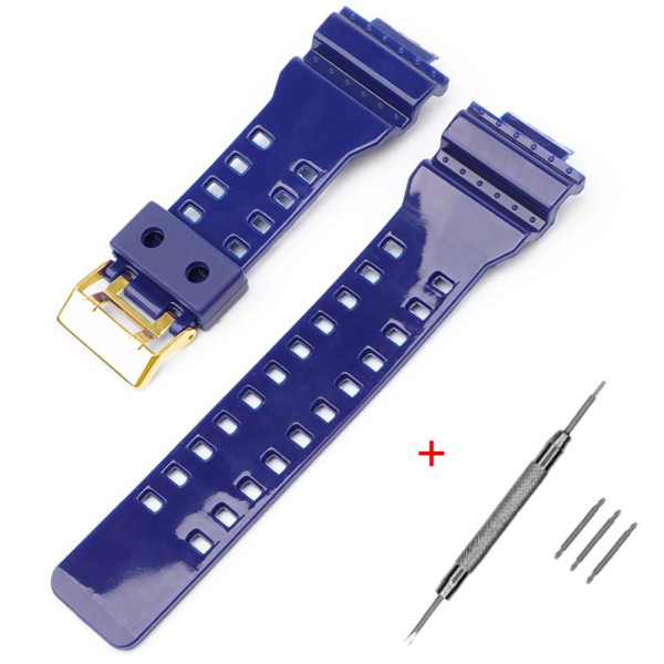 Ремешок для Casio G-Shock GA-100/110/120 Dark Blue-Glossy GD фото 1