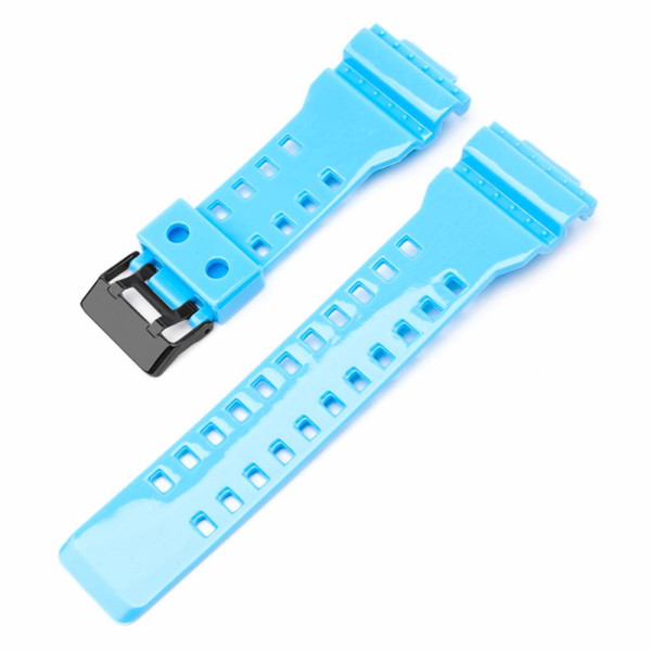 Ремешок для Casio G-Shock GA-100/110/120 Light Blue-Glossy BK фото 3