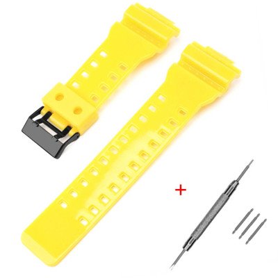 Ремешок для Casio G-Shock GA-100/110/120 Yellow-Glossy BK