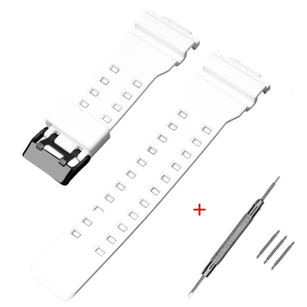 Ремешок для Casio G-Shock GA-100/110/120 White-Glossy BK фото 1