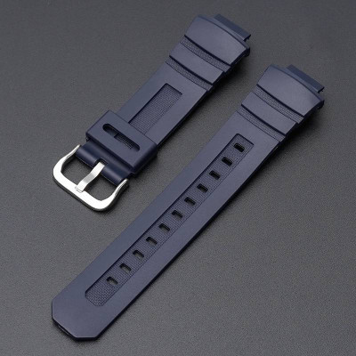 Ремешок для Casio G-Shock AW-282B/590/591/5230, AWG-M100/M101, G-7700/7710 Dark Blue Silver