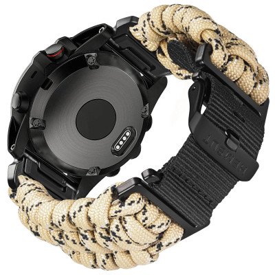 Ремешок для часов Hemsut HGA145 Rugged Paracord Garmin Khaki 22 mm