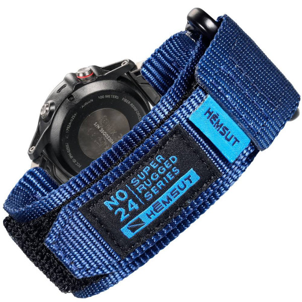 Ремінець для годинника Hemsut HS121 Super Strong Nylon Garmin Blue 20 mm фото 1