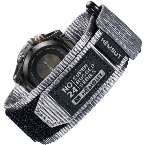 Ремінець для годинника Hemsut HS121 Super Strong Nylon Garmin Grey 20 mm фото 1