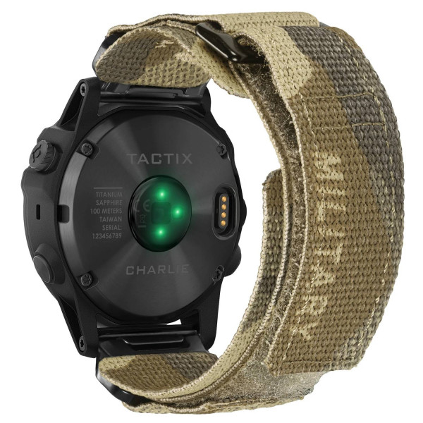Ремешок для часов Hemsut HGA131 Military nylon strap with Velcro Garmin Camo Brown 20 mm фото 1