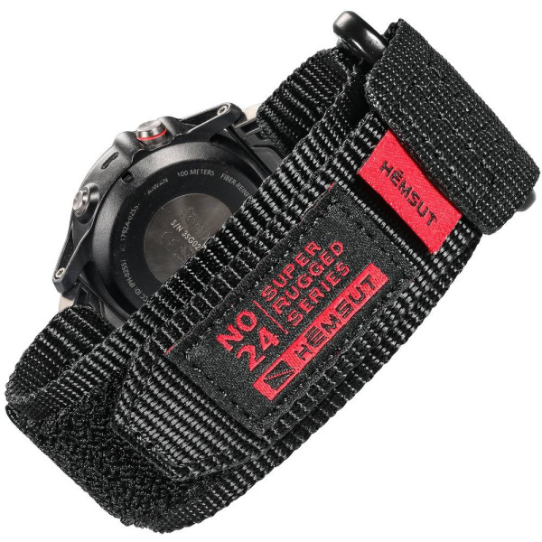 Ремешок для часов Hemsut HS121 Super Strong Nylon Garmin Black 22 mm фото 1