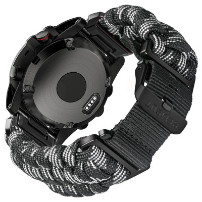 Ремешок для часов Hemsut HGA145 Rugged Paracord Camo Grey Garmin 22 mm