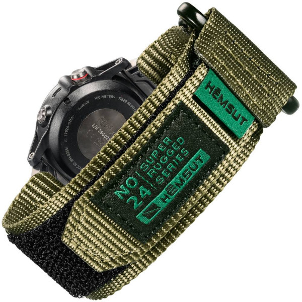 Ремінець для годинника Hemsut HS121 Super Strong Nylon Garmin Green 20 mm фото 1
