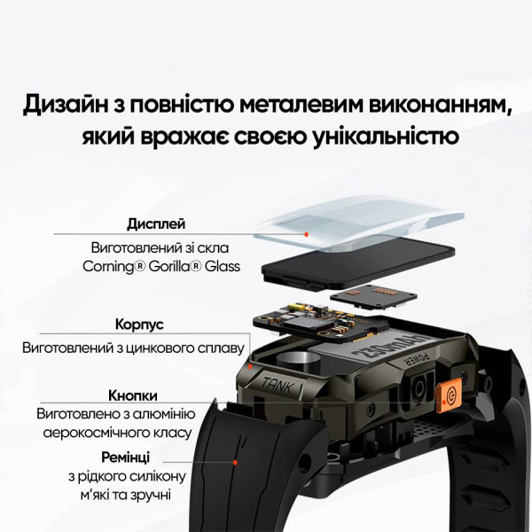 Спортивные Умные Часы Kospet Tank X1 Silver + Спортивные Режимы, Водозащита фото 18