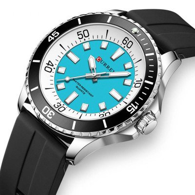 Curren 8448 Silver-Blue-Black