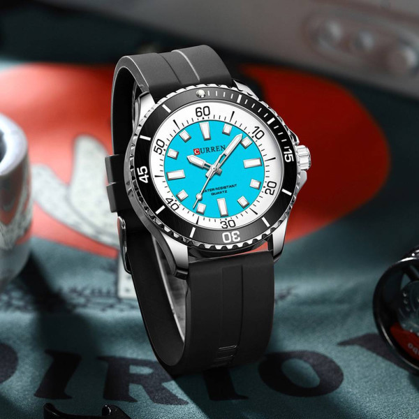 Мужские часы Curren 8448 Silver-Blue-Black фото 5