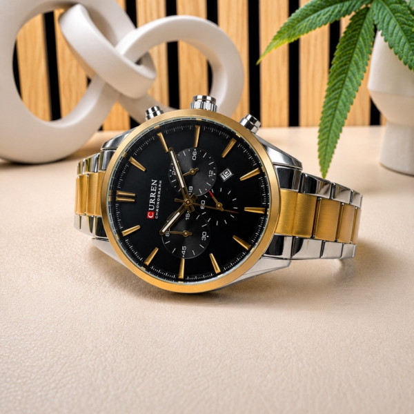 Мужские часы Curren 8446 Silver-Gold-Black фото 5
