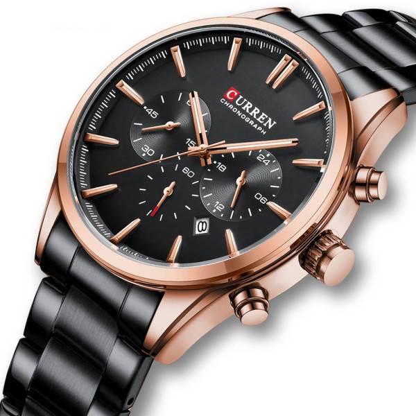 Мужские часы Curren 8446 Rose Gold-Black фото 3