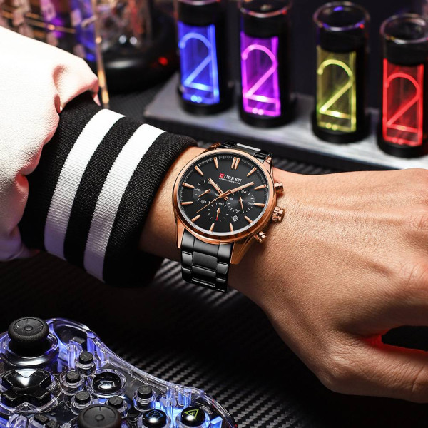 Чоловічий годинник Curren 8446 Rose Gold-Black фото 4