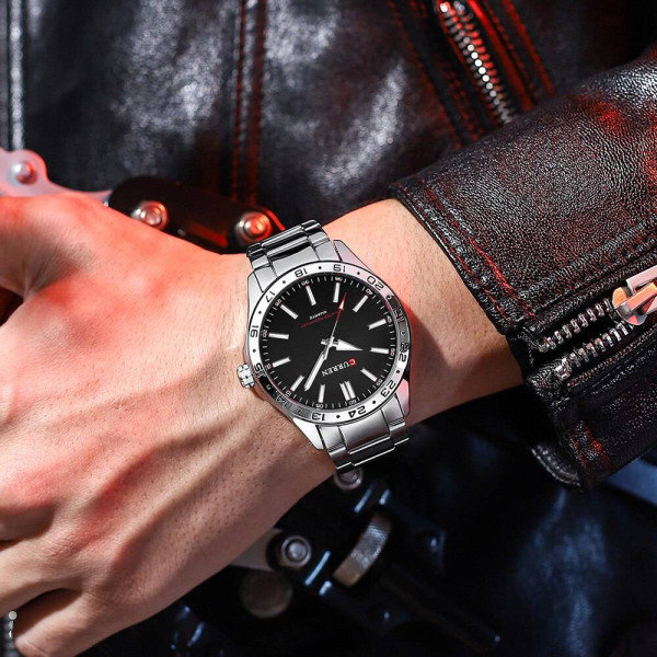 Чоловічий годинник Curren 8452 Silver-Black фото 4