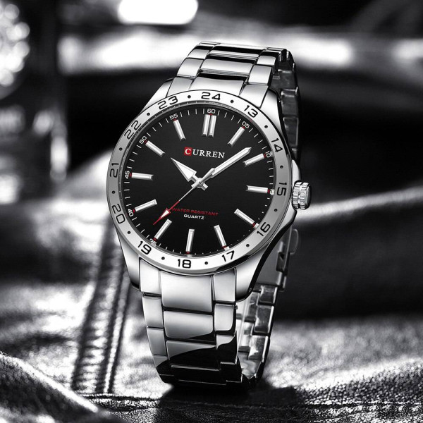 Чоловічий годинник Curren 8452 Silver-Black фото 5