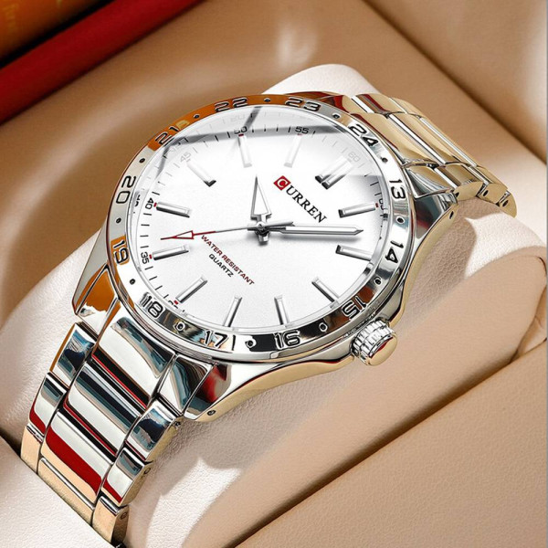 Чоловічий годинник Curren 8452 Silver-White фото 3