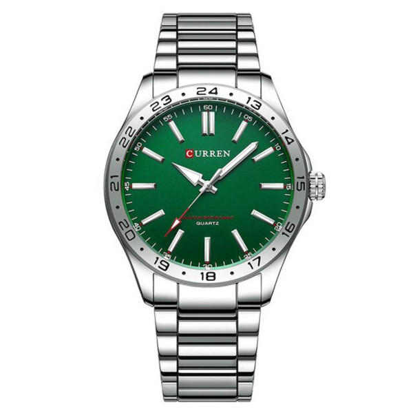 Чоловічий годинник Curren 8452 Silver-Green фото 1